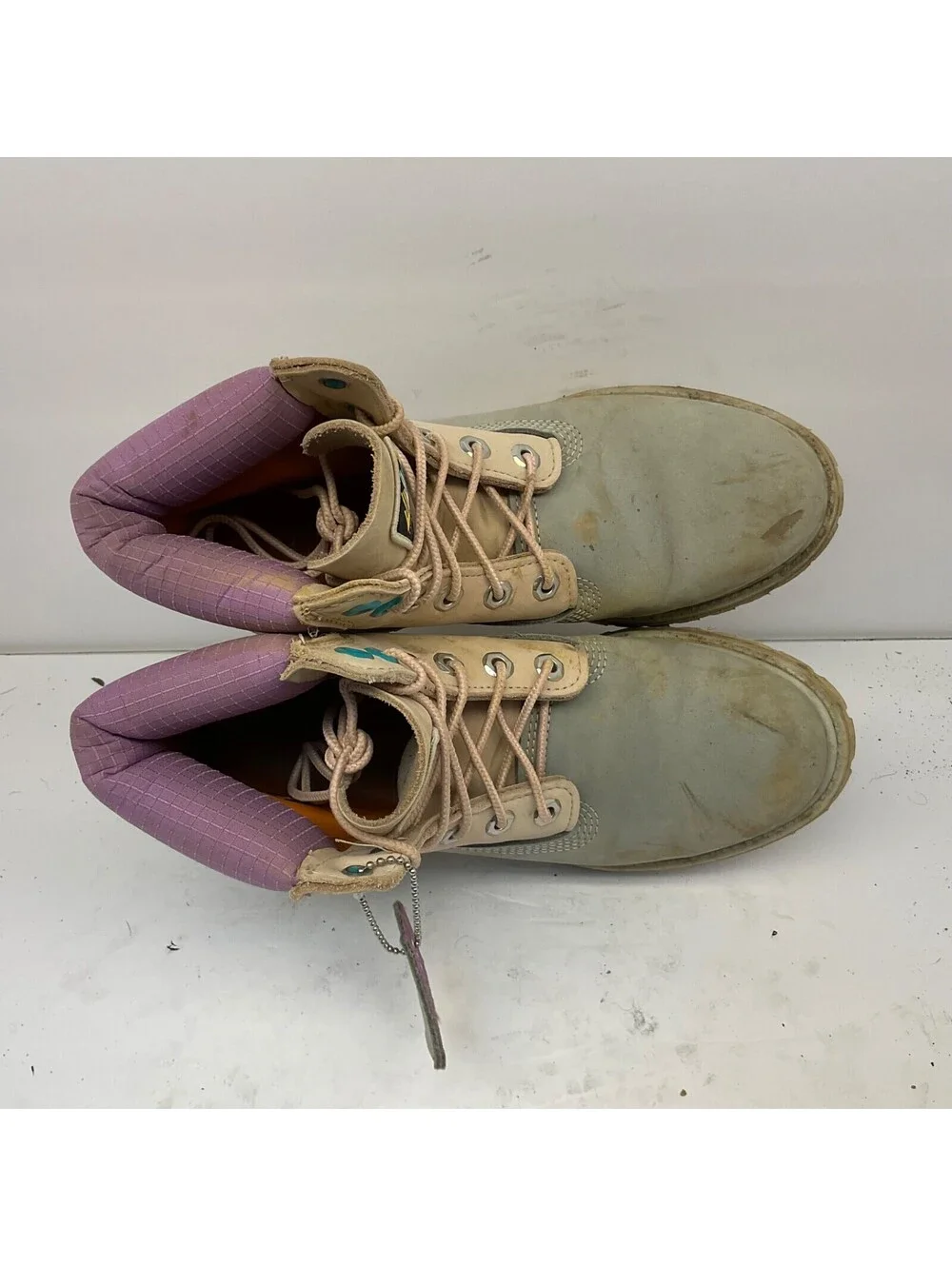 Timberland Women's 6” Classic Premium WP Work Boots A2MC1 Grey/Pink Size 7M